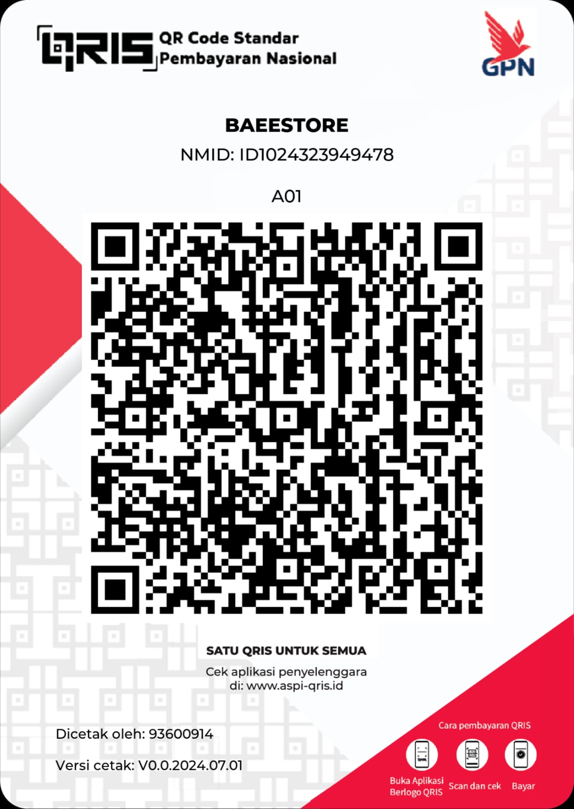 QRIS Pembayaran BAEESTORE